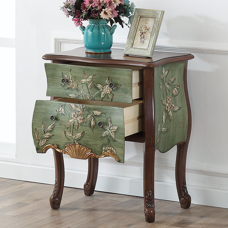 Mid-Century Modern Cabinet Fretwork Hand Painted Side Cabinet