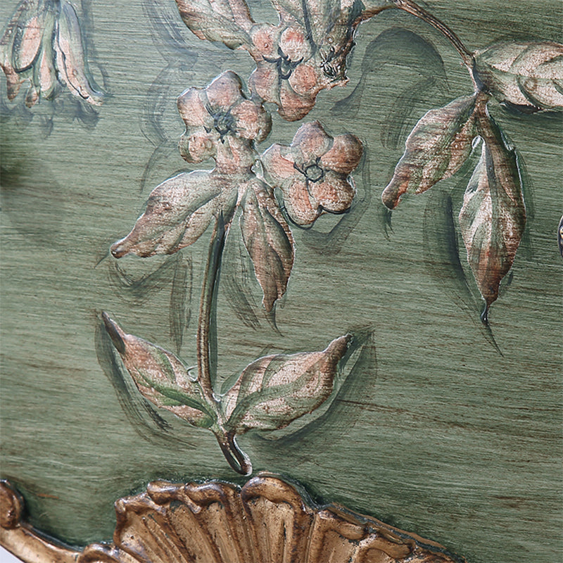 Mid-Century Modern Cabinet Fretwork Hand Painted Side Cabinet