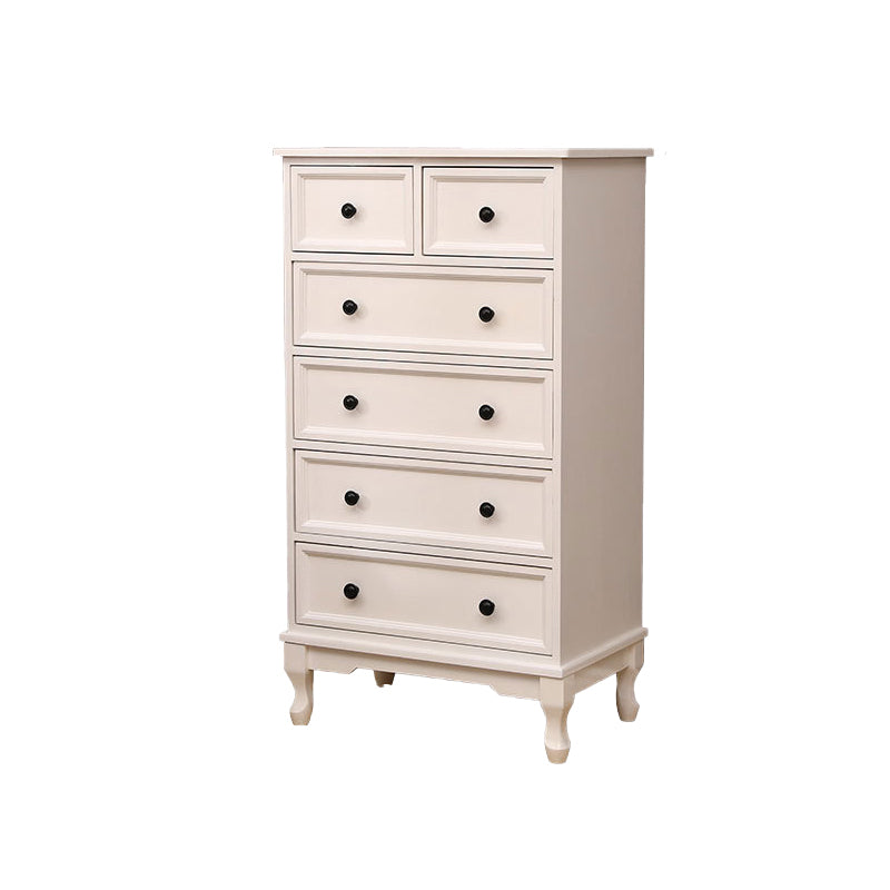 White Modern Side Cabinet Rectangle Wood Knobs Cabinet with Drawer