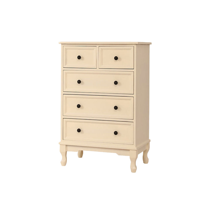 White Modern Side Cabinet Rectangle Wood Knobs Cabinet with Drawer