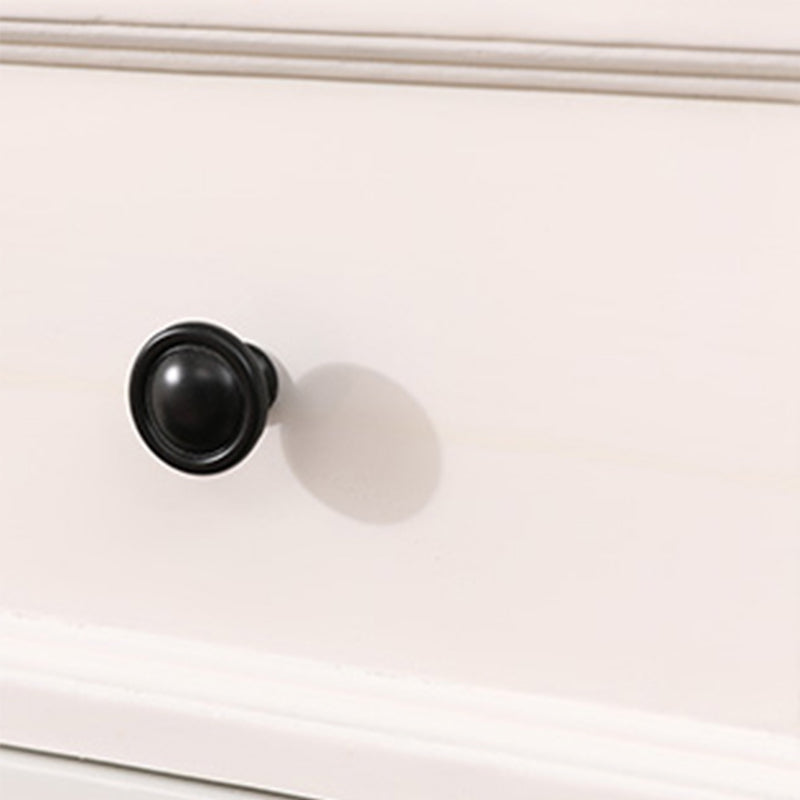 White Modern Side Cabinet Rectangle Wood Knobs Cabinet with Drawer