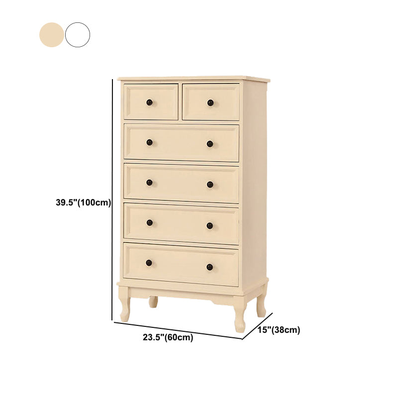 White Modern Side Cabinet Rectangle Wood Knobs Cabinet with Drawer