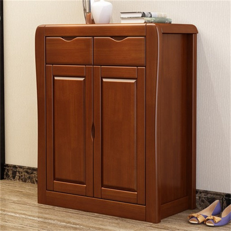Modern Wood Accent Cabinet Grooves Standard Cabinet with Drawer