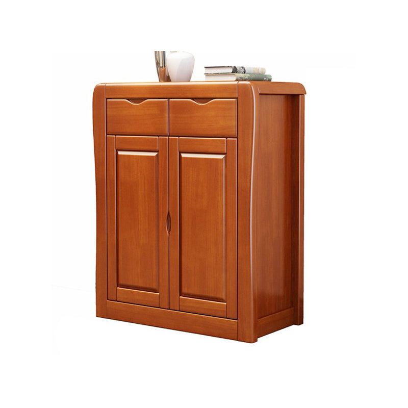 Modern Wood Accent Cabinet Grooves Standard Cabinet with Drawer