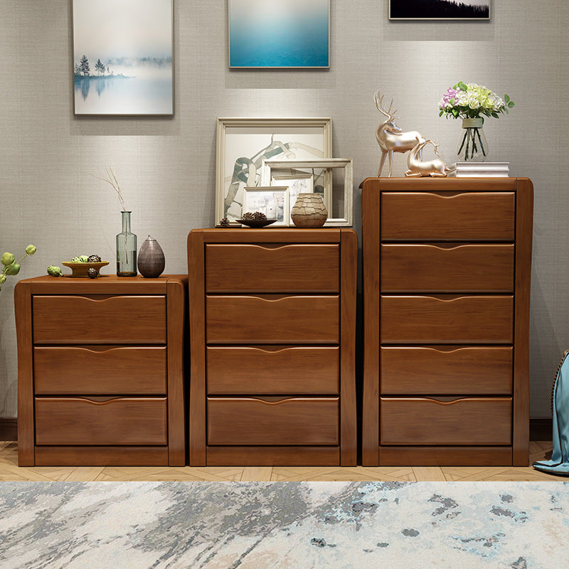Modern Wood Cabinet Grooves Rectangle Side Cabinet with Drawer