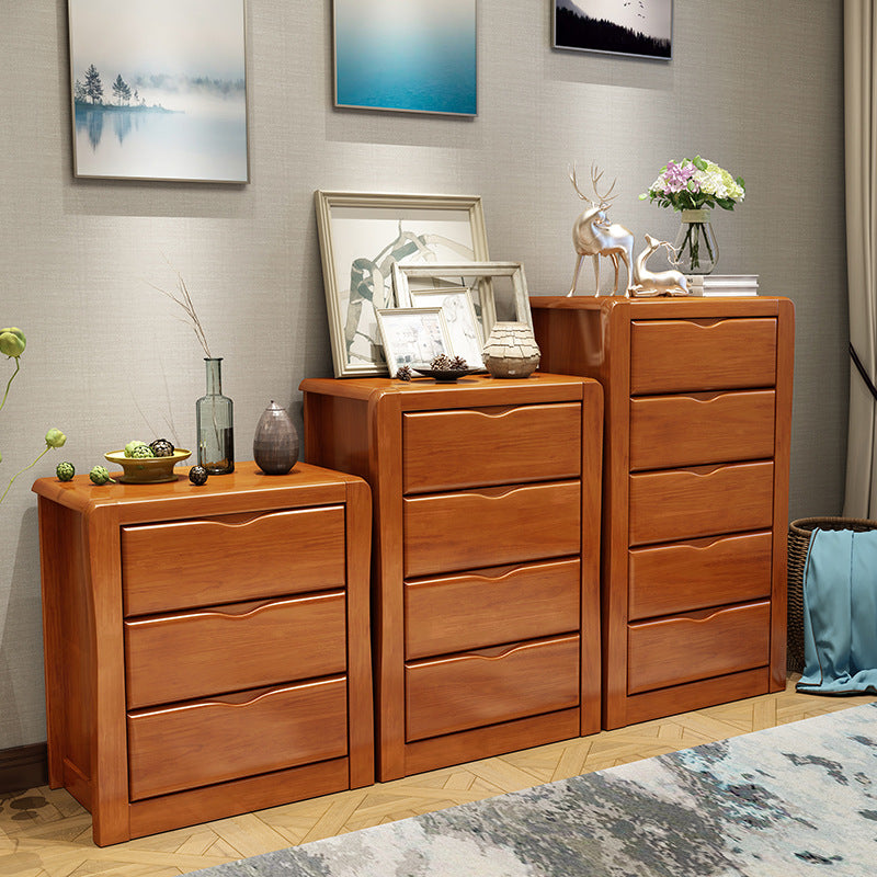 Modern Wood Cabinet Grooves Rectangle Side Cabinet with Drawer