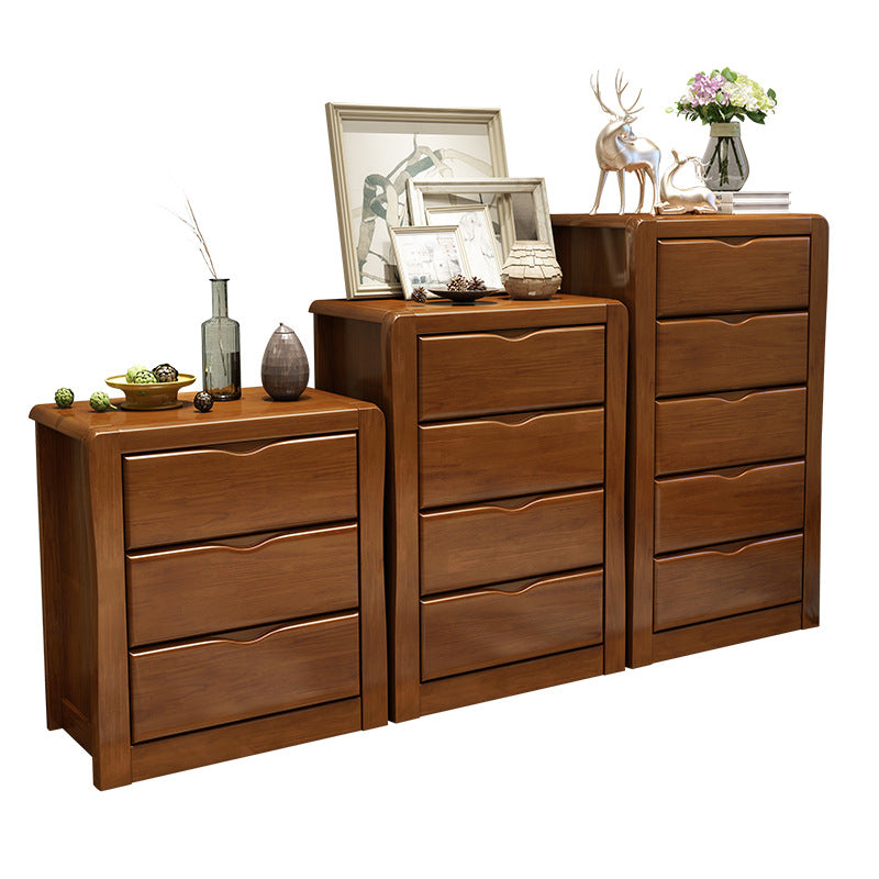 Modern Wood Cabinet Grooves Rectangle Side Cabinet with Drawer