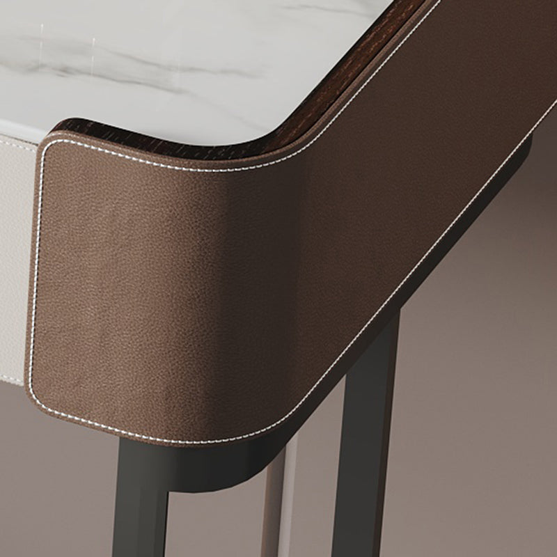 2-Drawer Vanity Makeup Table Stool Set Stone Top Dressing Table