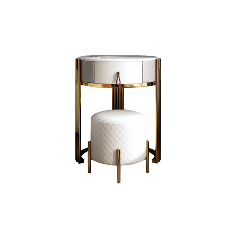 Luxurious Metal Vanity Table in Gold/Silver Stone Top Makeup Desk