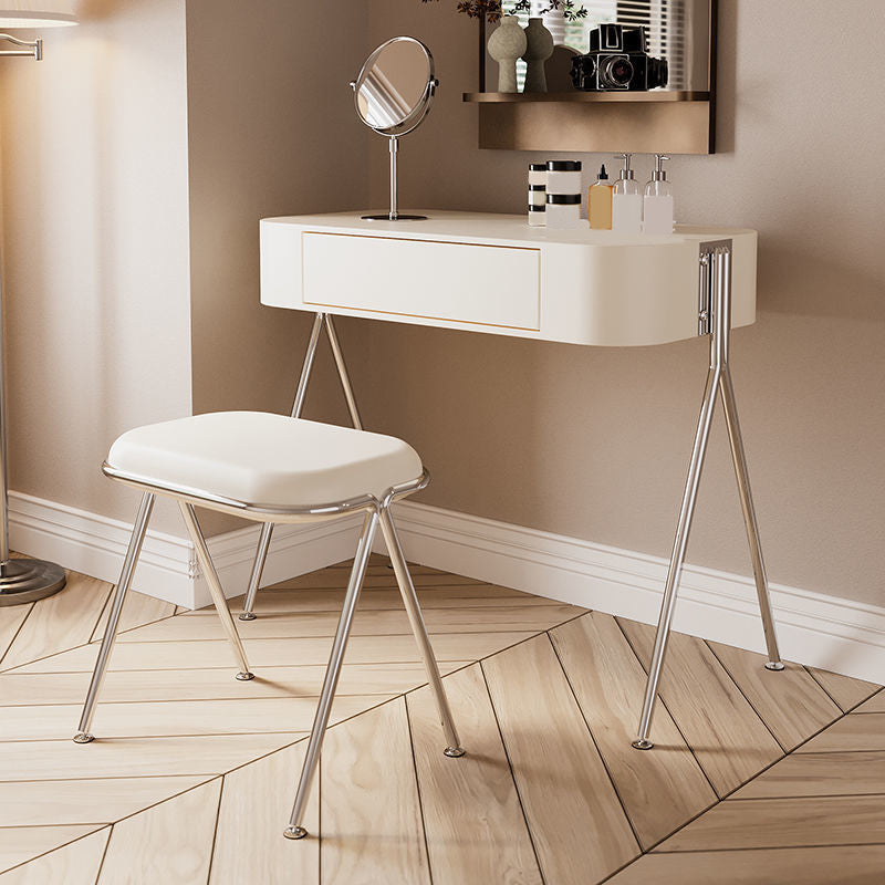 Contemporary Wood Vanity Set with Stool 1 Drawer Dressing Table