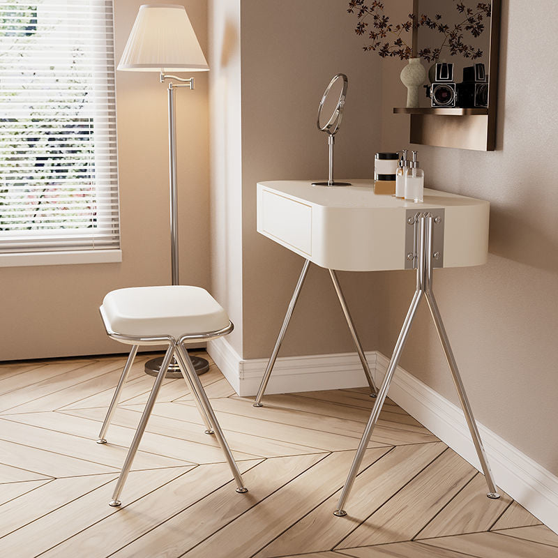 Contemporary Wood Vanity Set with Stool 1 Drawer Dressing Table