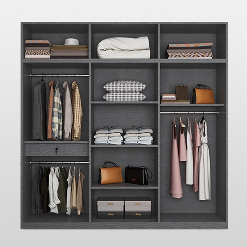 Modern Style Wardrobe White Colour Wooden Wardrobe Closet with Drawer