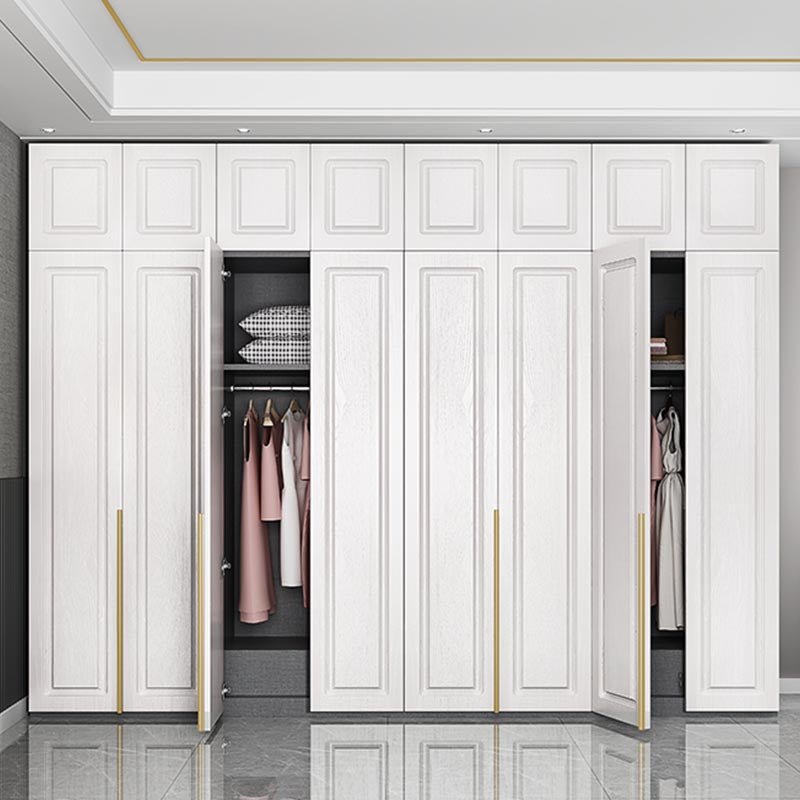 Modern Style Wardrobe White Colour Wooden Wardrobe Closet with Drawer