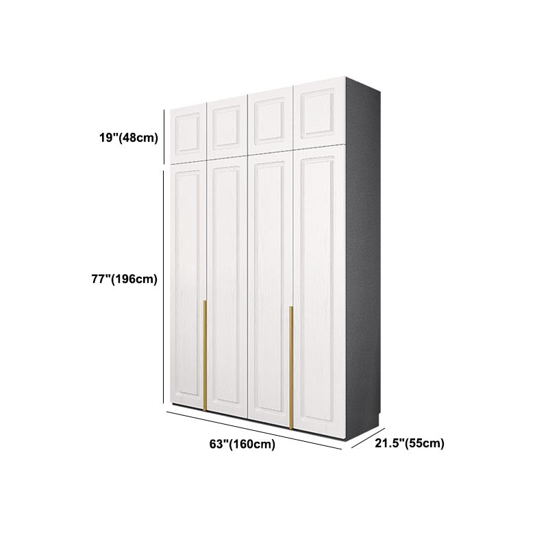 Modern Style Wardrobe White Colour Wooden Wardrobe Closet with Drawer