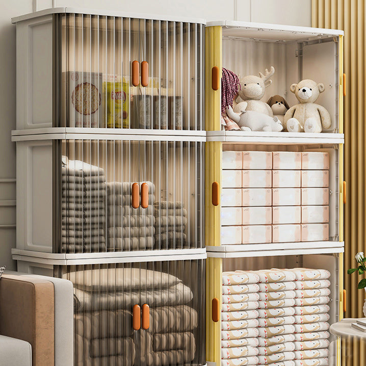 Contemporary Non-Hanging Armoire Plastic Wardrobe Closet with Door