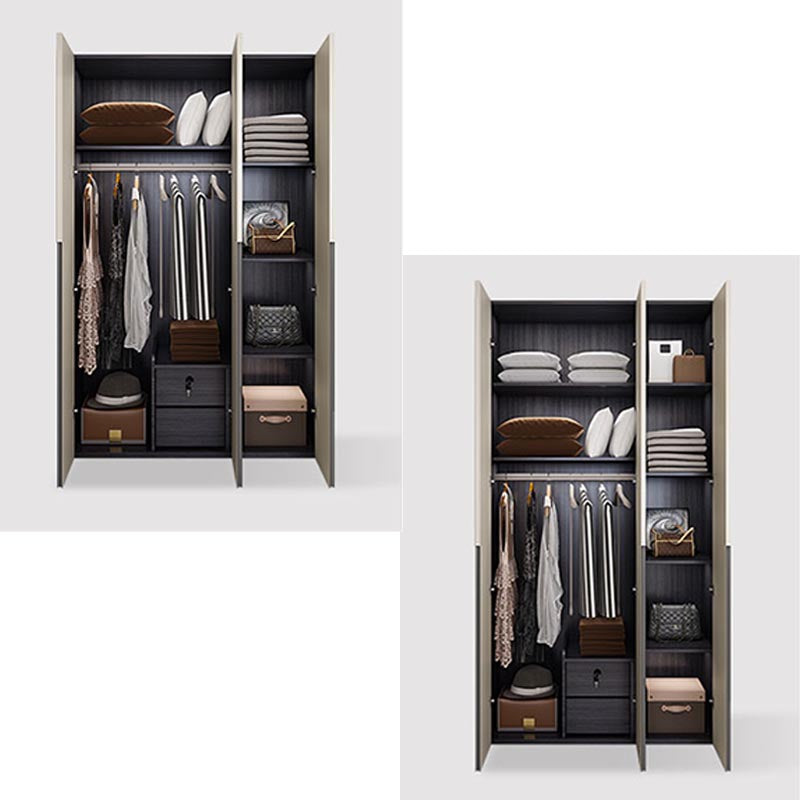 Manufactured Wood White Wardrobe Modern Storage Cabinet for Bedroom