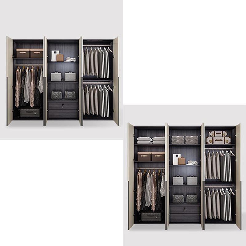 Manufactured Wood White Wardrobe Modern Storage Cabinet for Bedroom