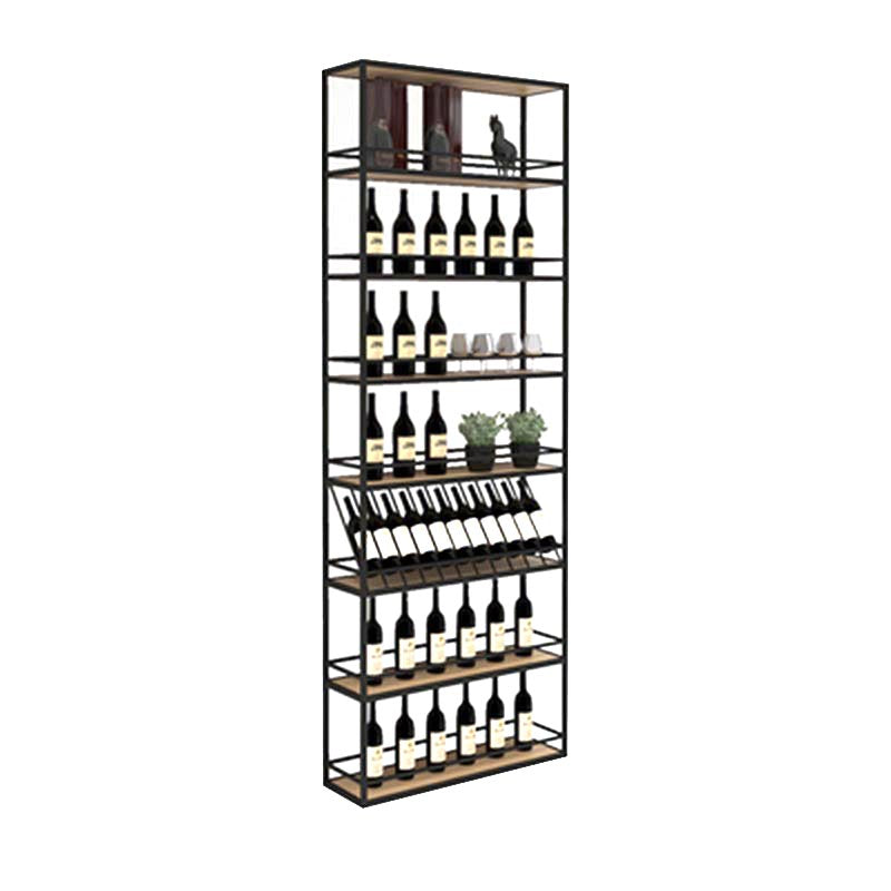 Freestanding Modern Bottle Wine Rack Black with Shelf Bottle Holder Metal