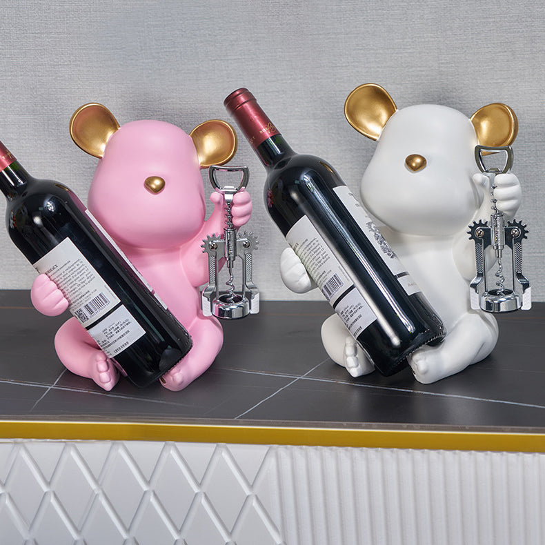 Modern Wine Bottle Rack Tabletop Resin Bottle Holder for Parlor