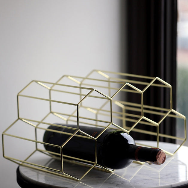 Glam Stainless Steel Wine Rack Bottle Countertop Bottle Holder