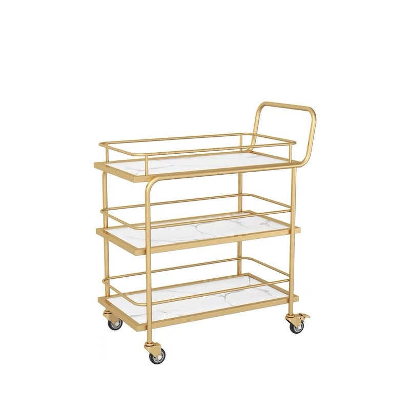 33.86" High Modern Style Prep Table Rolling Metal Prep Table for Home