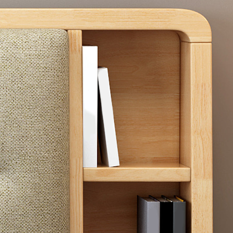Contemporary Solid Wood Storage with Horizontal Panel Headboard Bed Frame