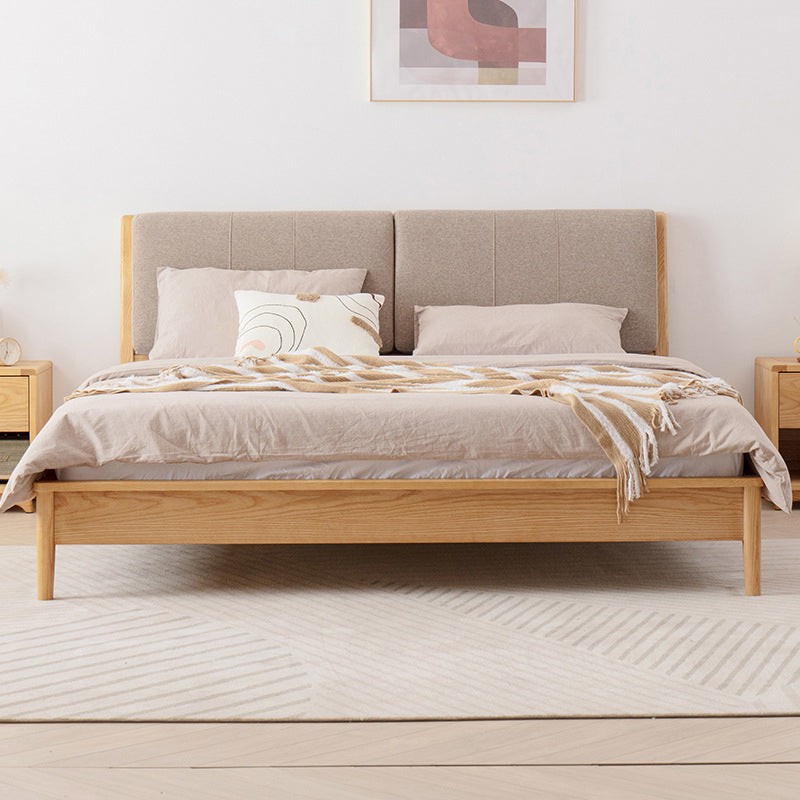 Scandinavian Solid Wood Mattress Included with Headboard Bed Frame