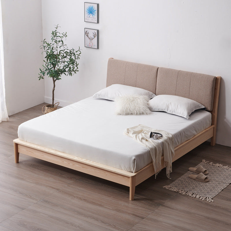 Scandinavian Solid Wood Mattress Included with Headboard Bed Frame