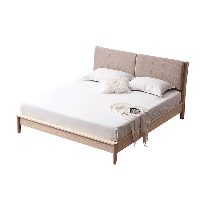 Scandinavian Solid Wood Mattress Included with Headboard Bed Frame