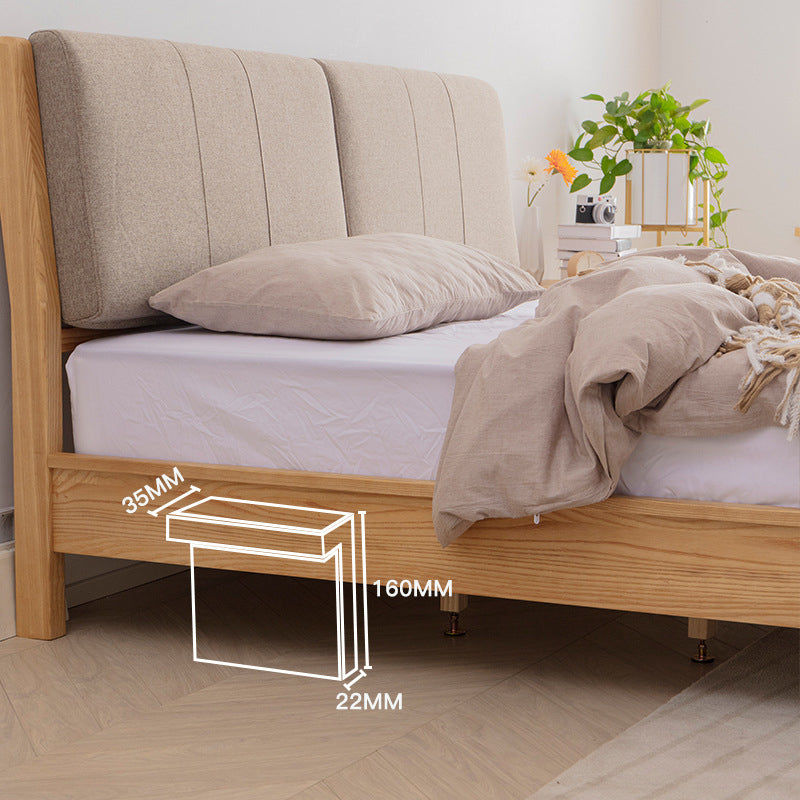 Scandinavian Solid Wood Mattress Included with Headboard Bed Frame