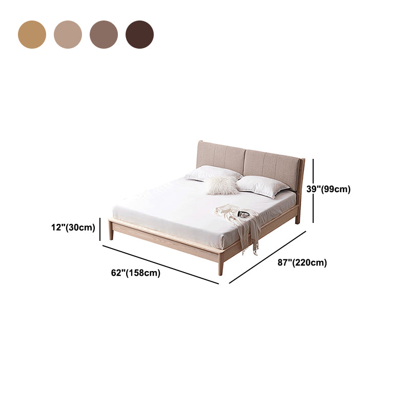 Scandinavian Solid Wood Mattress Included with Headboard Bed Frame