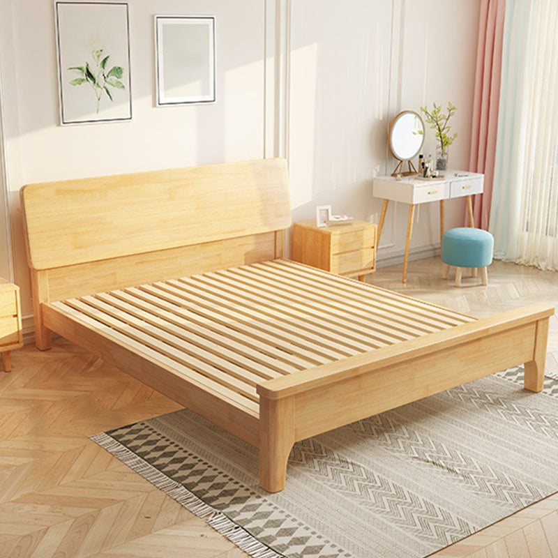 Scandinavian Solid Wood With Headboard and Footboard Panel Bed