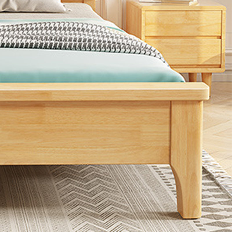 Scandinavian Solid Wood With Headboard and Footboard Panel Bed