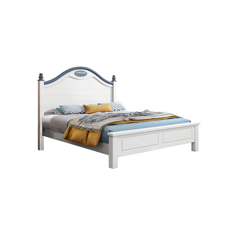 Scandinavian Solid Color Slat Bed Arched Bed With Custom Wood Legs
