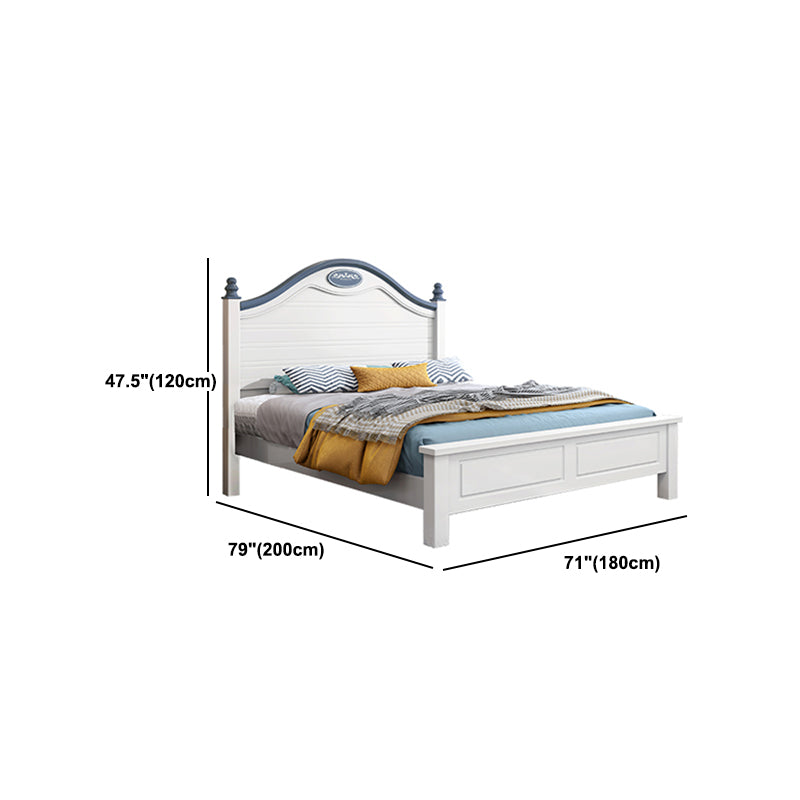 Scandinavian Solid Color Slat Bed Arched Bed With Custom Wood Legs