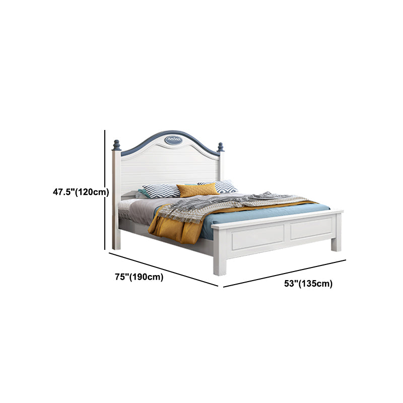Scandinavian Solid Color Slat Bed Arched Bed With Custom Wood Legs