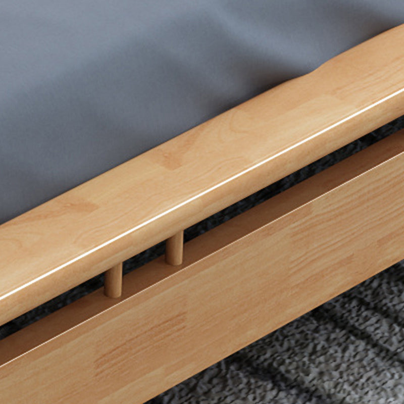 84.65 inch Wide Scandinavian Bed Frame Solid Wood Bed with Headboard