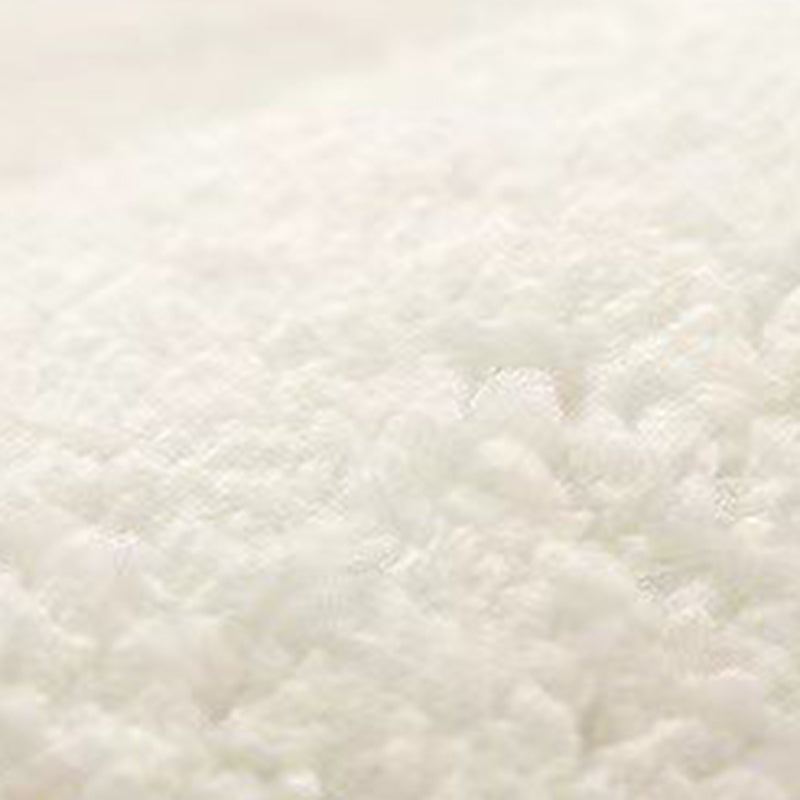 White Tone Rectangle Shape Rug Living Room Carpet Polyester Washable Area Rug