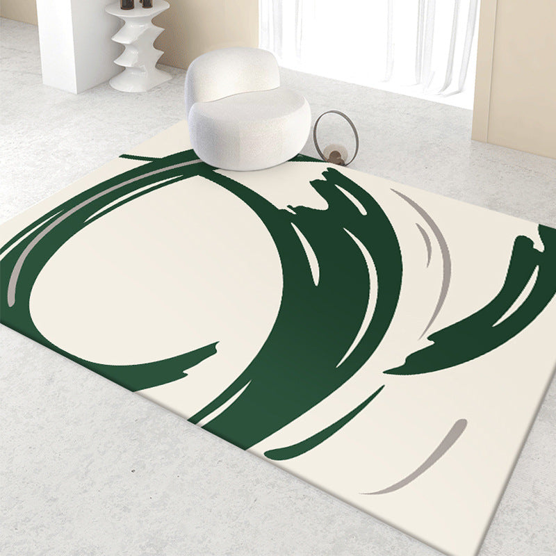 Simple Lines Rectangle Shape Rug Living Room Carpet Polyester Washable Area Rug