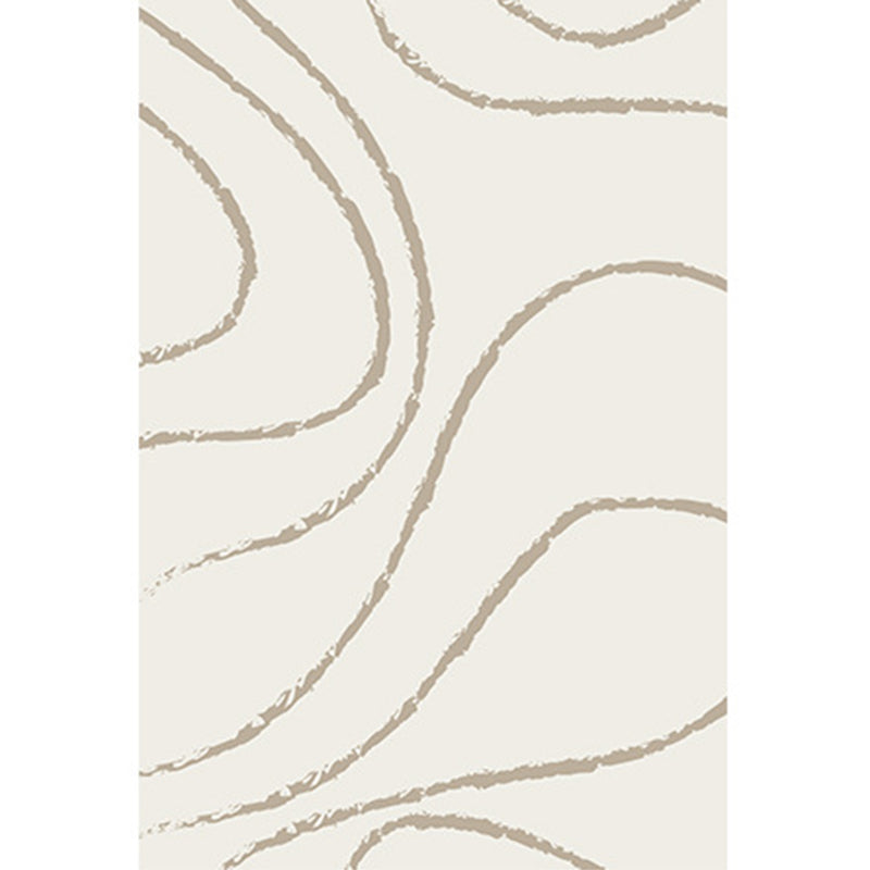 Simple Lines Rectangle Shape Rug Living Room Carpet Polyester Washable Area Rug