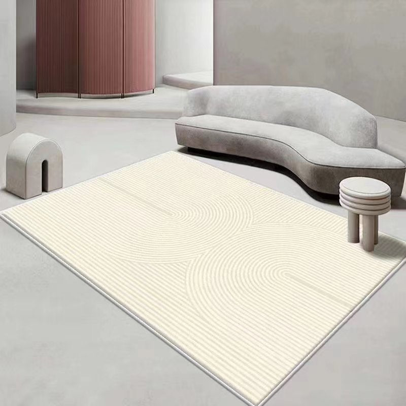Simple Style Rectangle Shape Rug Living Room Carpet Polyester Washable Area Rug