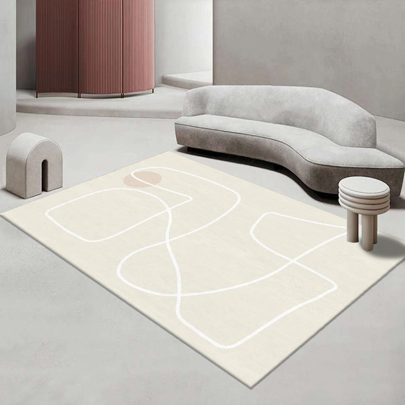 Modern Style Minimalism Rug Line Art Rectangle Stain Resistant Rug for Home Decor
