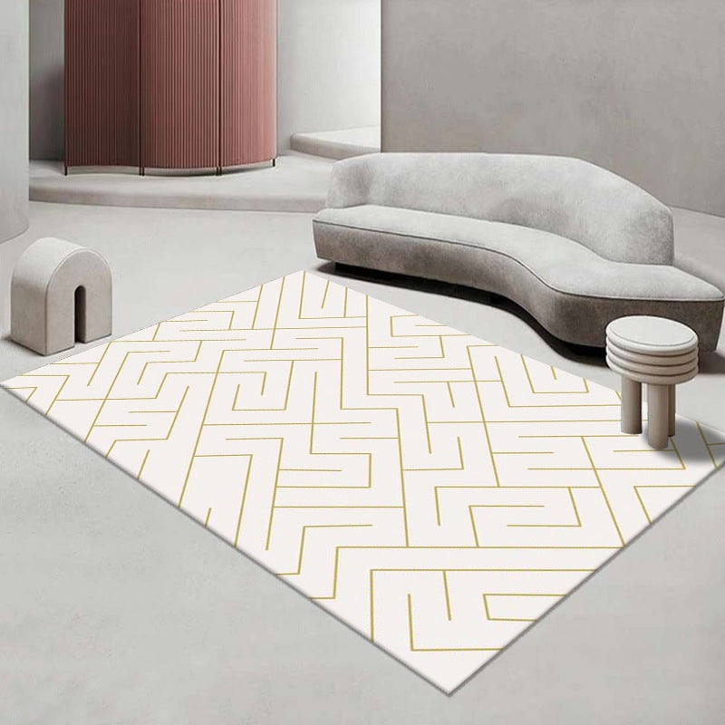 Modern Style Minimalism Rug Line Art Rectangle Stain Resistant Rug for Home Decor