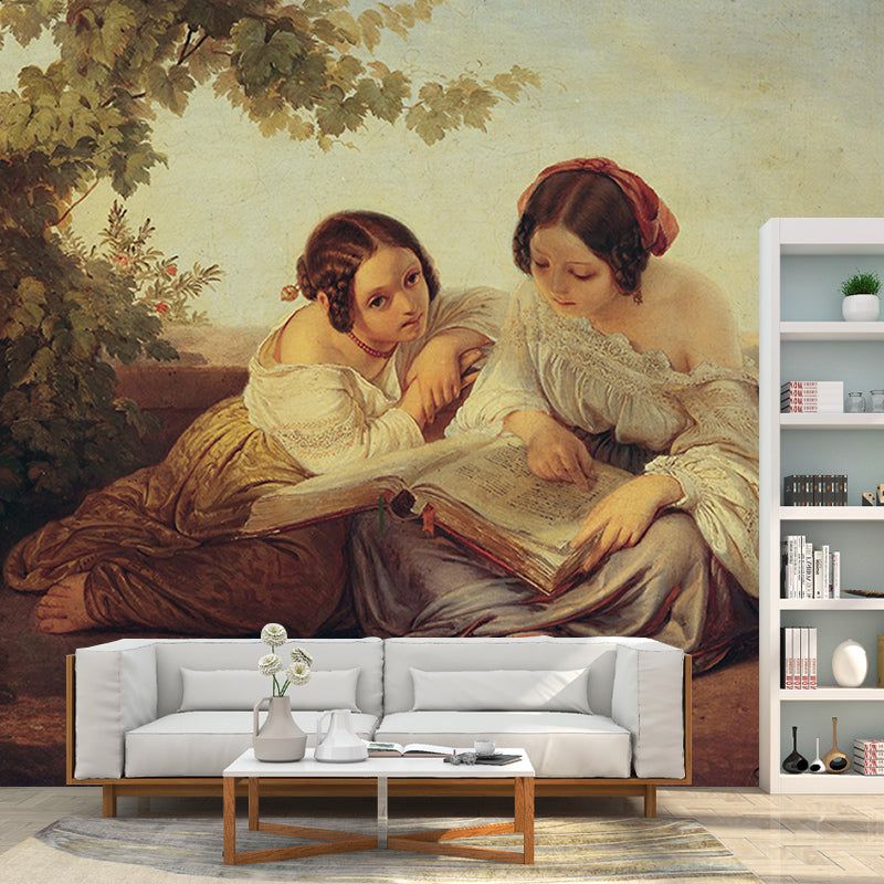 Illustration Wall Mural Art Moisture Resistant Classic Living Room Wall Mural