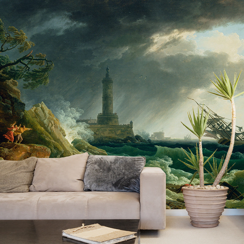 Art Stain Resistant Mural Illustration Classic Living Room Wall Mural