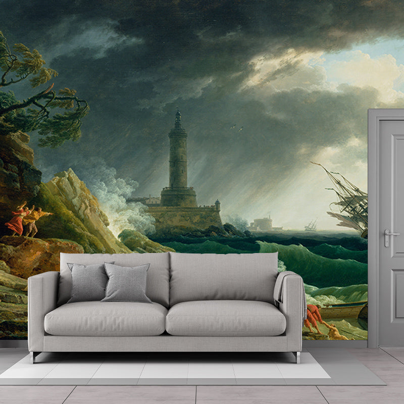 Art Stain Resistant Mural Illustration Classic Living Room Wall Mural