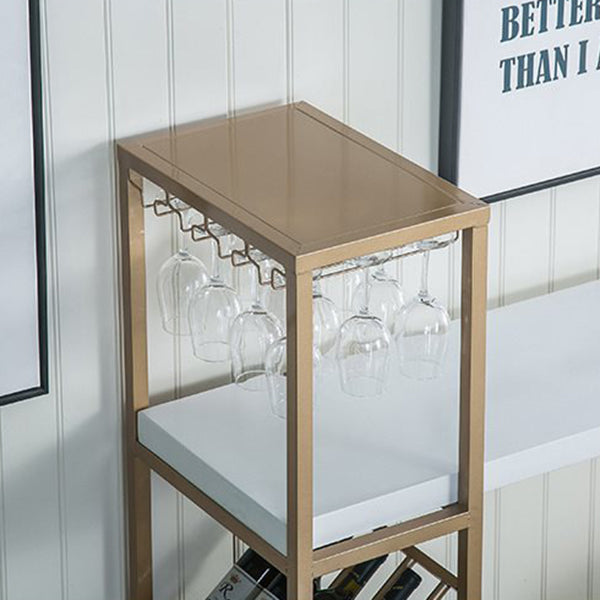 Bar Height Pub Table Glam Rectangle Solid Wood Bar Table with Storage