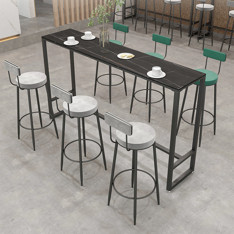 Industrial Sintered Stone Bar Table Rectangle Dining Table for Kitchen Living Room