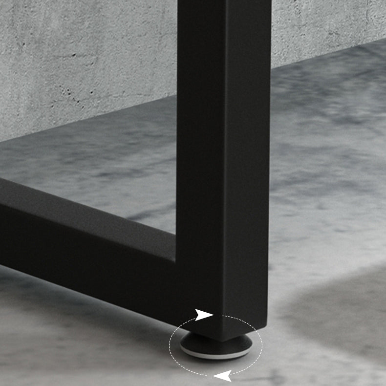 Industrial Style Bar Dining Table Brown Solid Wood Bar Wine Table with Metal Base