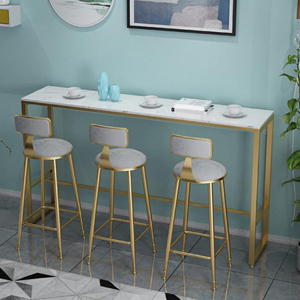 Metal Base Pub Table Glam Rectangle Bar Height Bar Table for Indoor